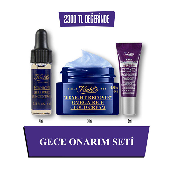 Midnight Recovery Serum & Bakım Kremi ve Super Multi Corrective Göz Kremi ile Gece Onarım Seti-8690595190563-07260192